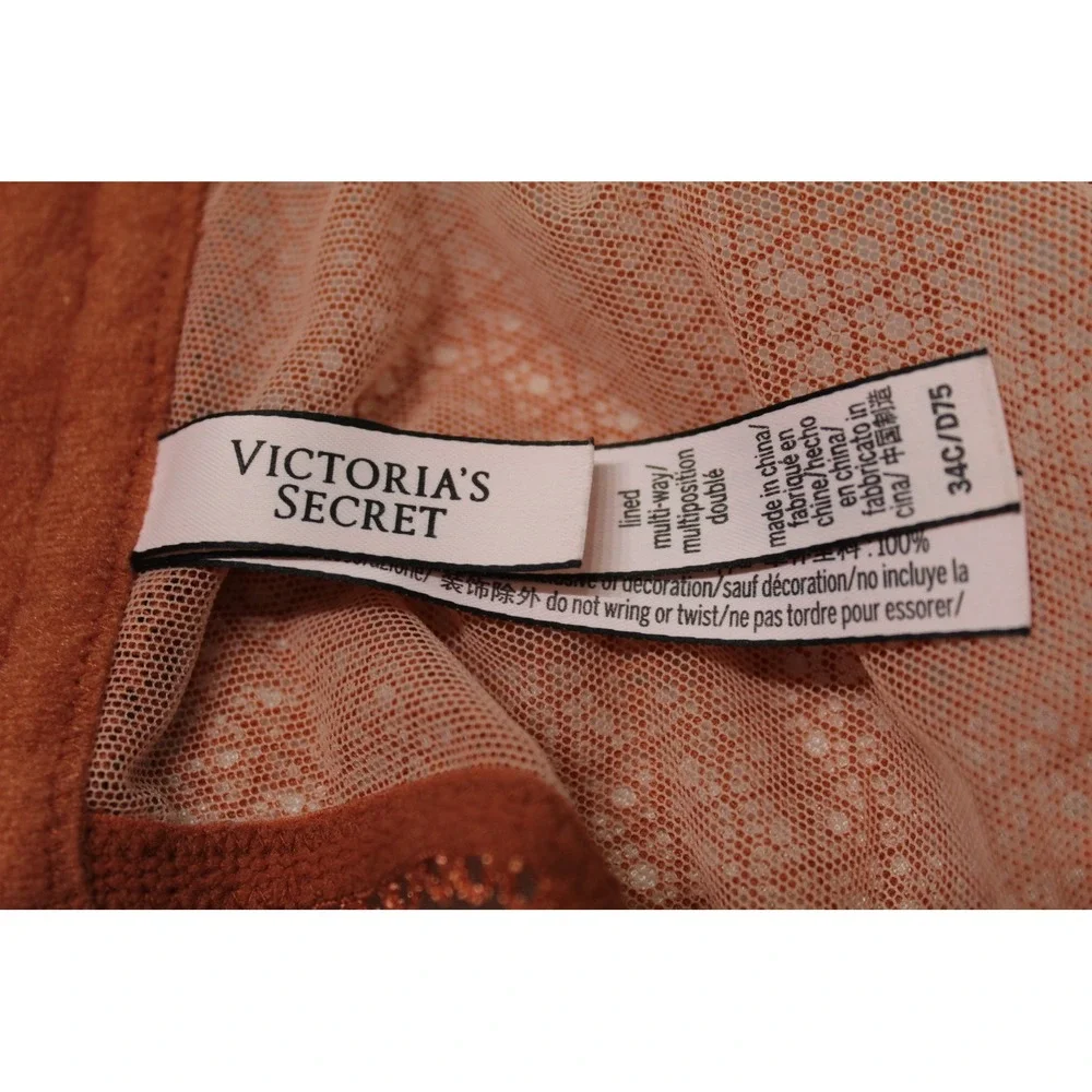 Victoria's Secret Dream Angels Rust Lace Longline Bra 34C Lined Multi-Way‎